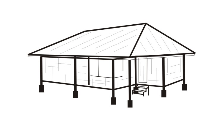sketsa bilik bambu rumah (gambar/sketsa) Sunda bubututan Rumah   Adat